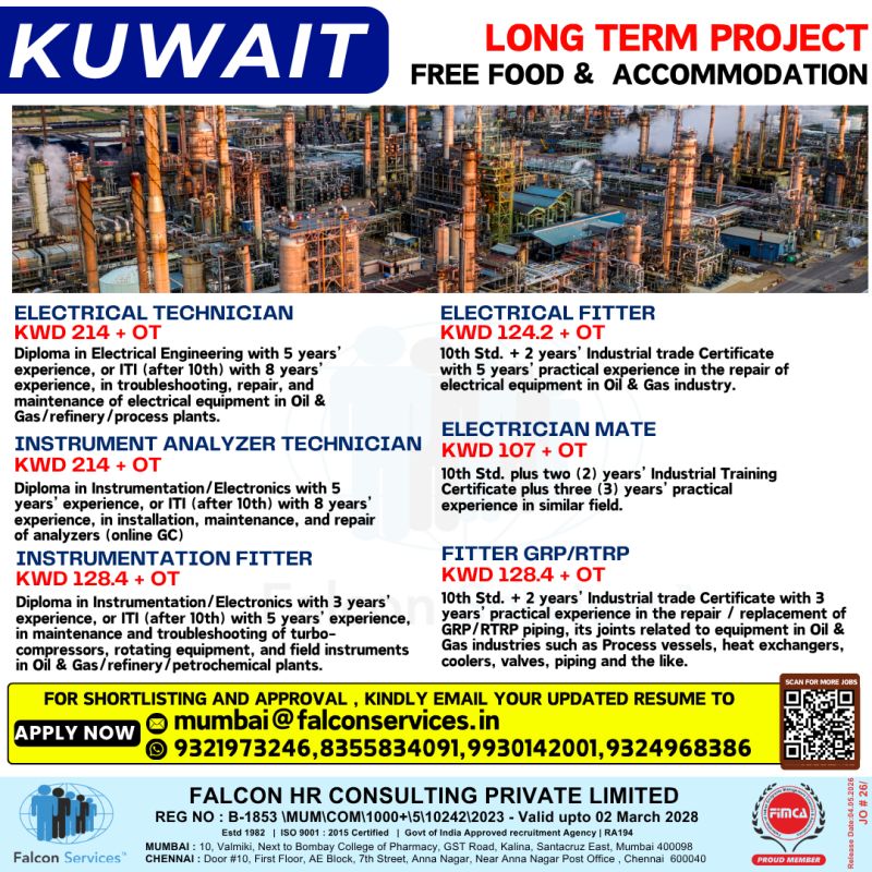 Urgent Hiring for Kuwait
