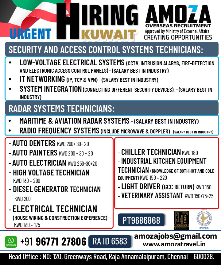 Urgent Hiring for Kuwait