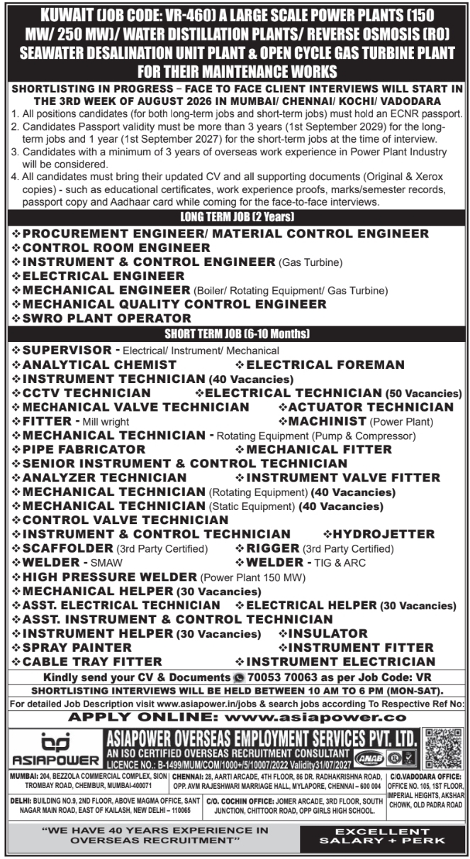 Urgent Hiring for Kuwait
