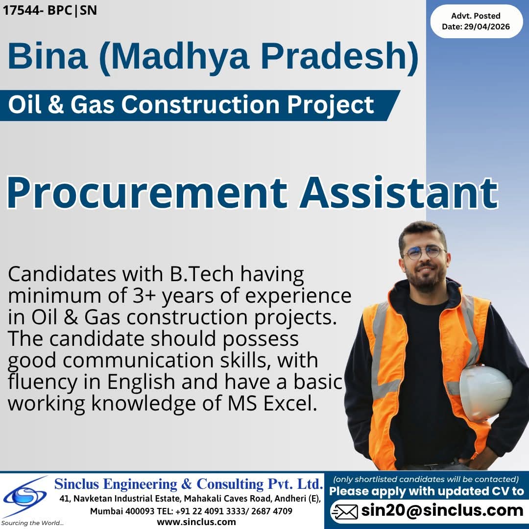 Urgent Hiring for Madhya Pradesh