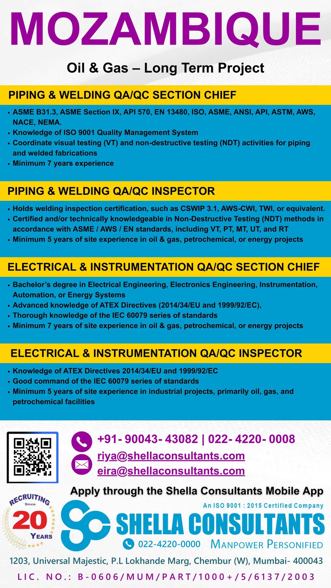 Urgent Hiring for Mozambique