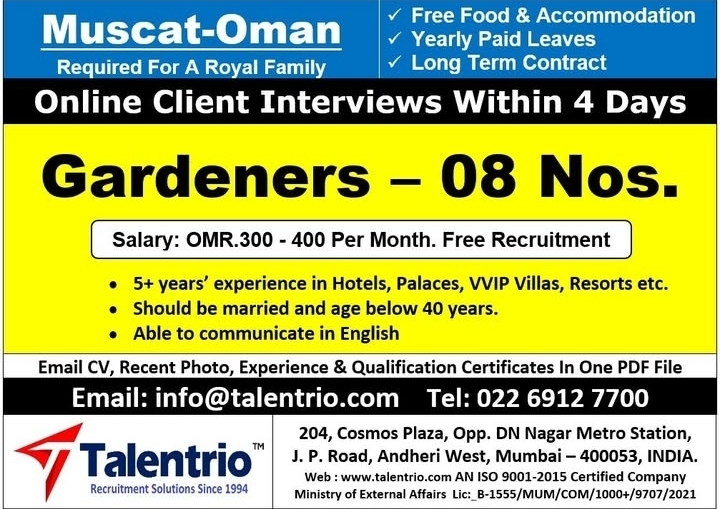 Urgent Hiring for Muscat