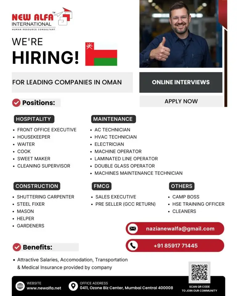 Urgent Hiring for Oman