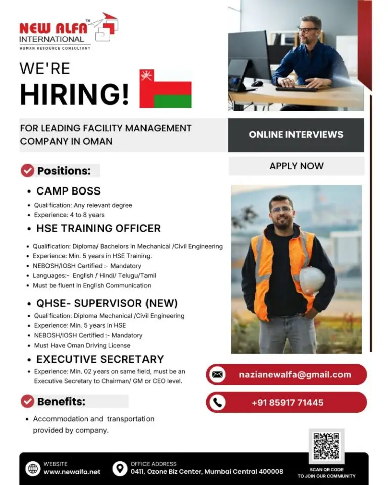 Urgent Hiring for Oman