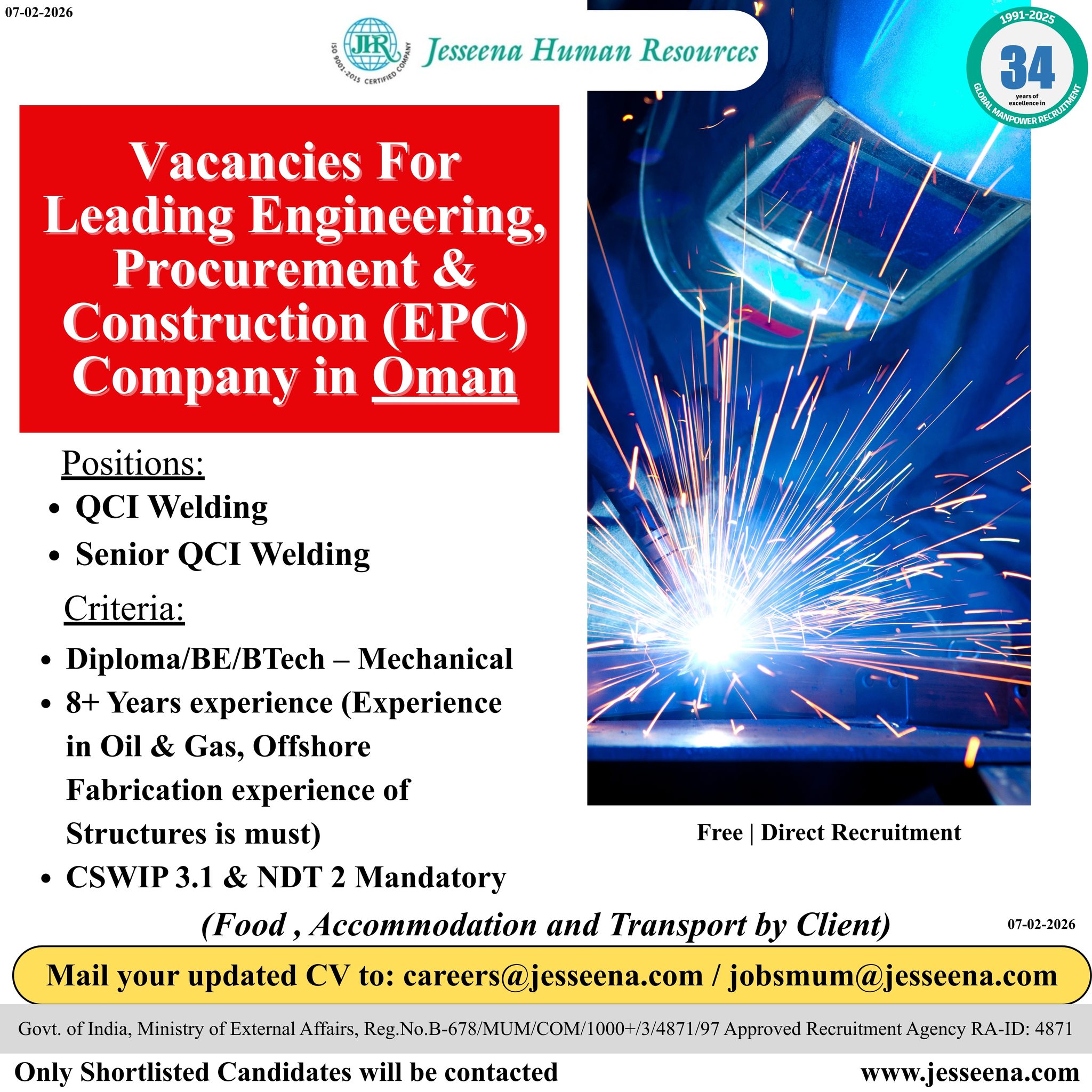 Urgent Hiring for Oman