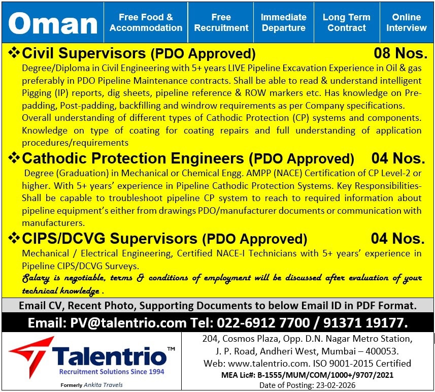 Urgent Hiring for Oman