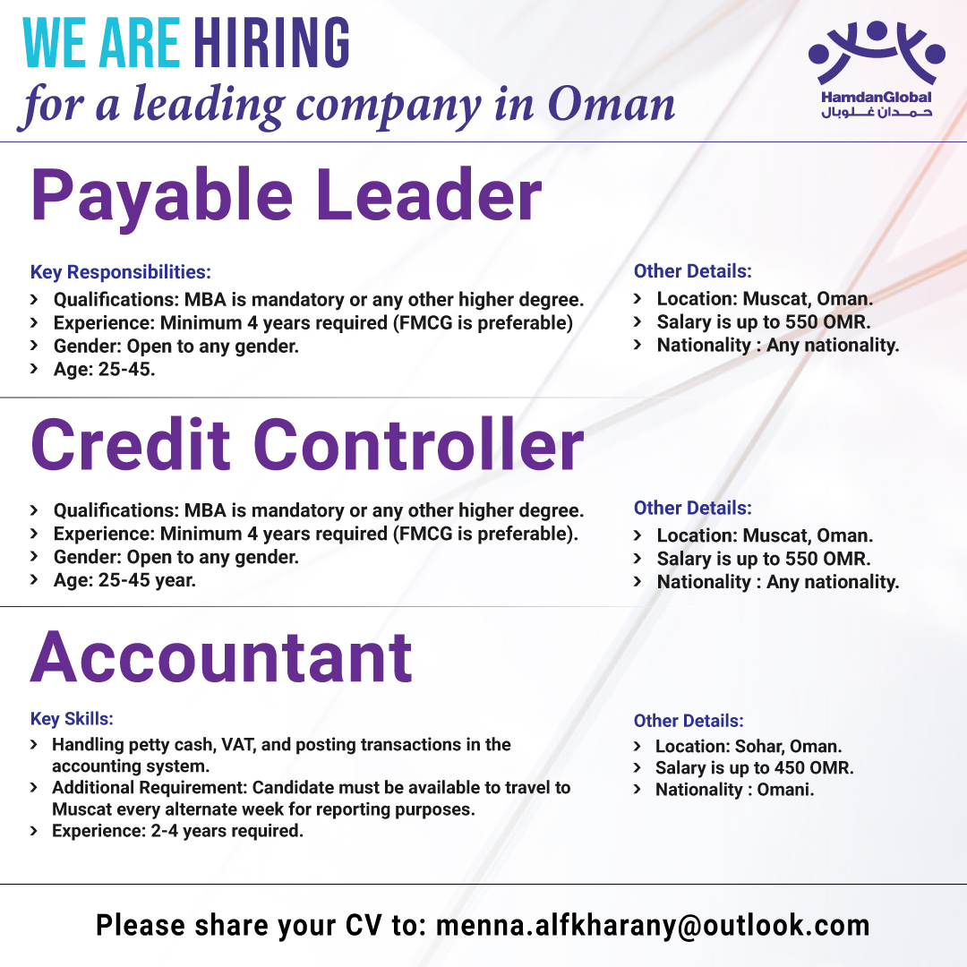 Urgent Hiring for Oman