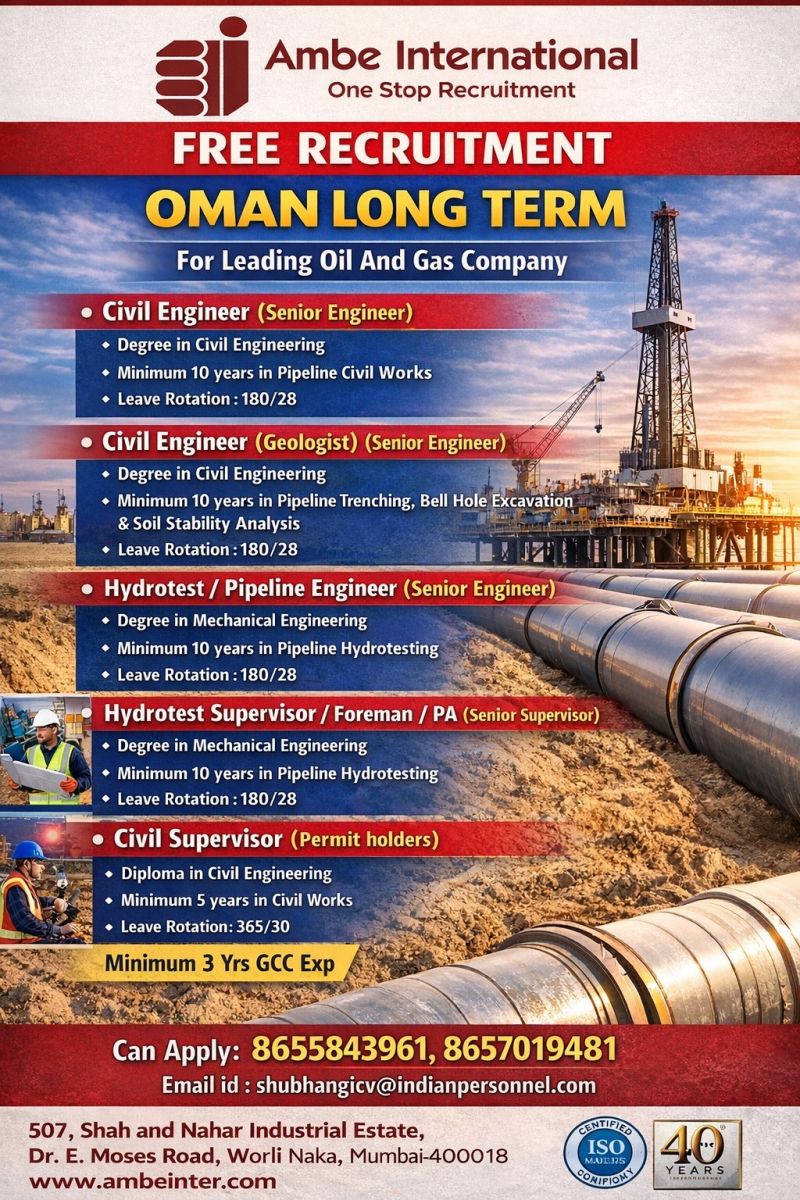 Urgent Hiring for Oman