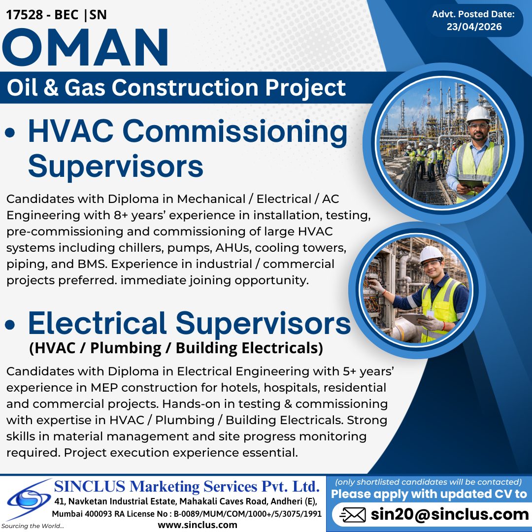 Urgent Hiring for Oman