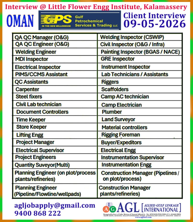 Urgent Hiring for Oman