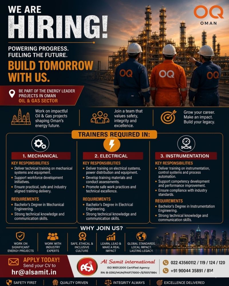Urgent Hiring for Oman