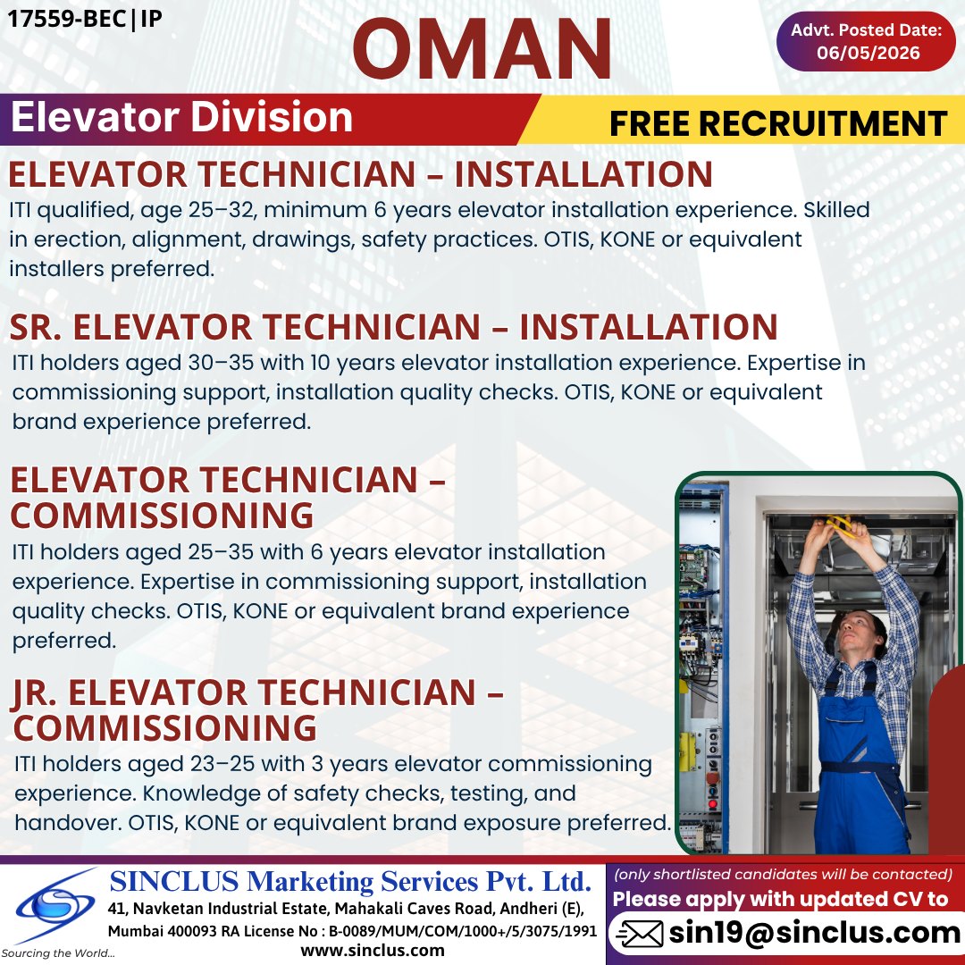 Urgent Hiring for Oman