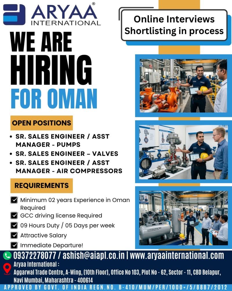 Urgent Hiring for Oman