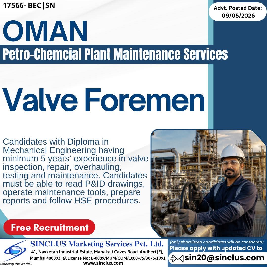 Urgent Hiring for Oman