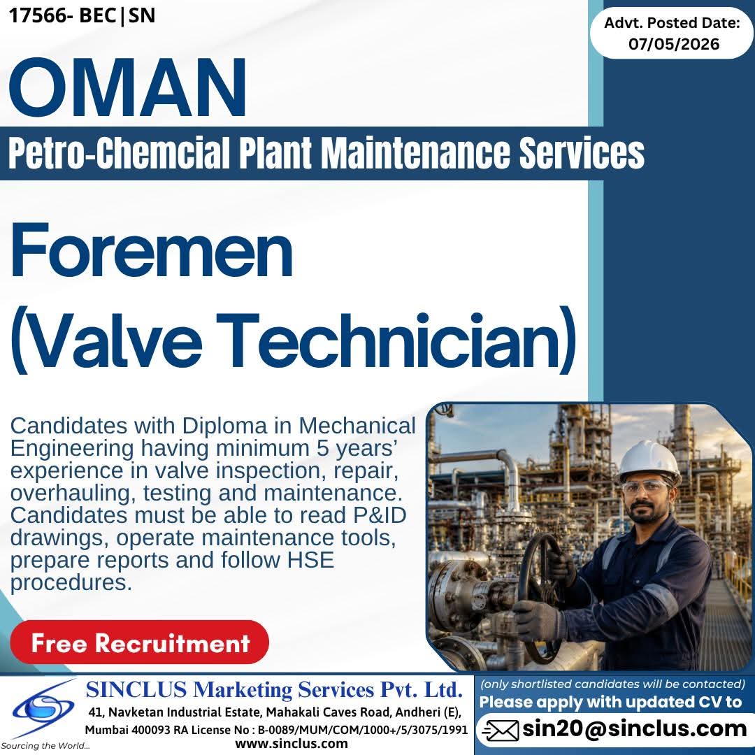 Urgent Hiring for Oman