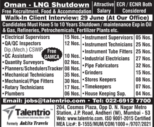 Urgent Hiring for Oman
