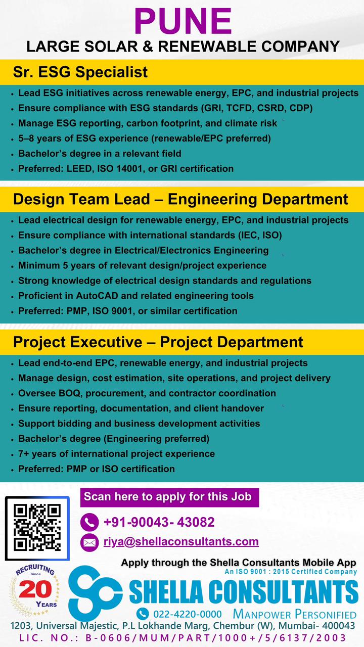 Urgent Hiring for Pune