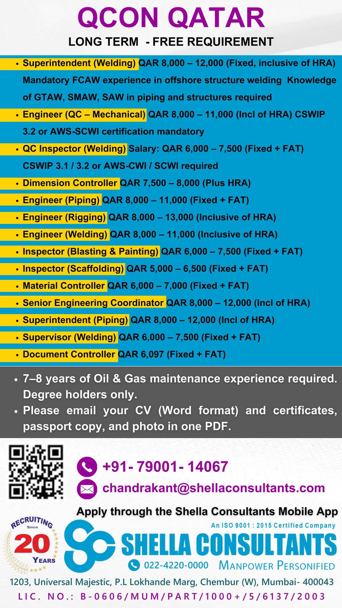 Urgent Hiring for Qatar