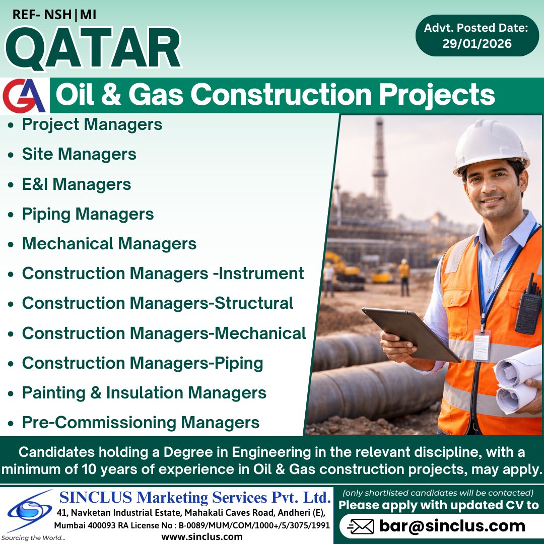 Urgent Hiring for Qatar