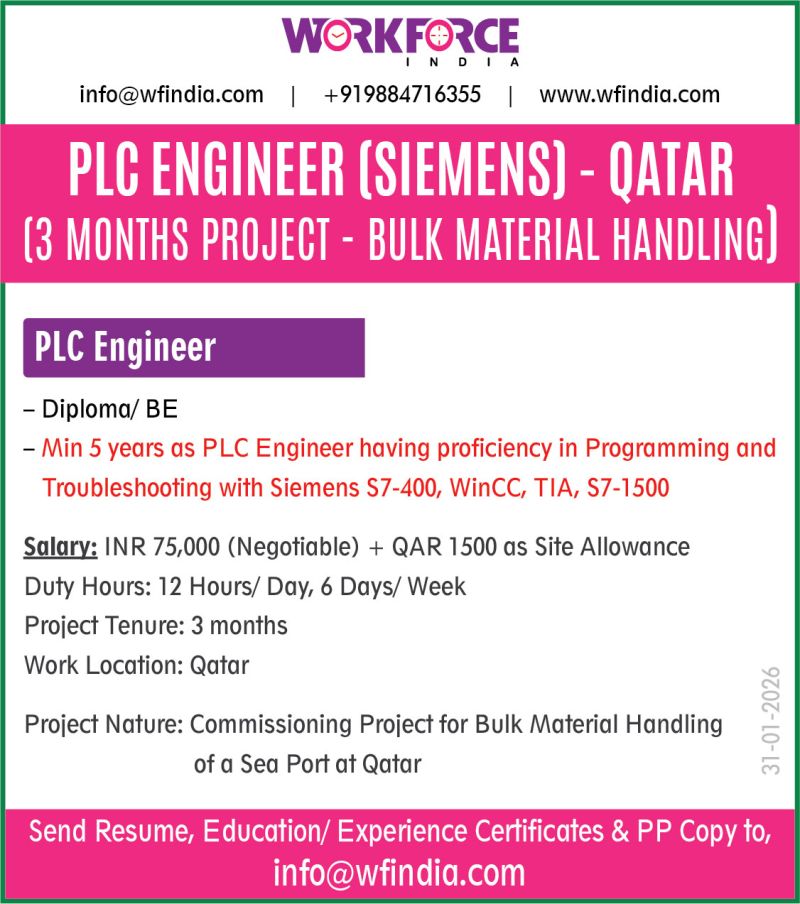 Urgent Hiring for Qatar