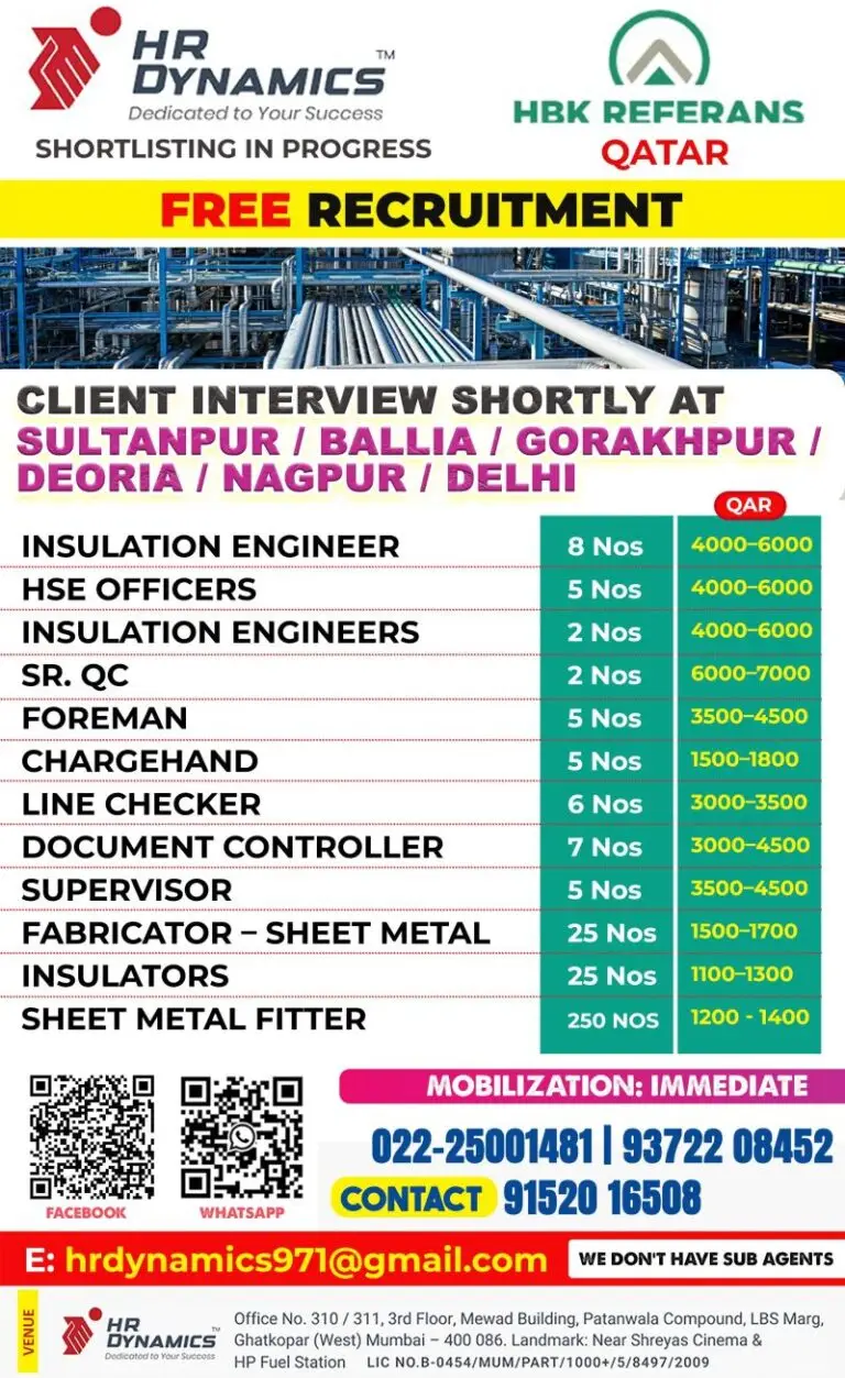 Urgent Hiring for Qatar