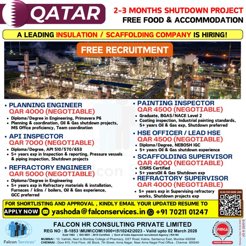 Urgent Hiring for Qatar