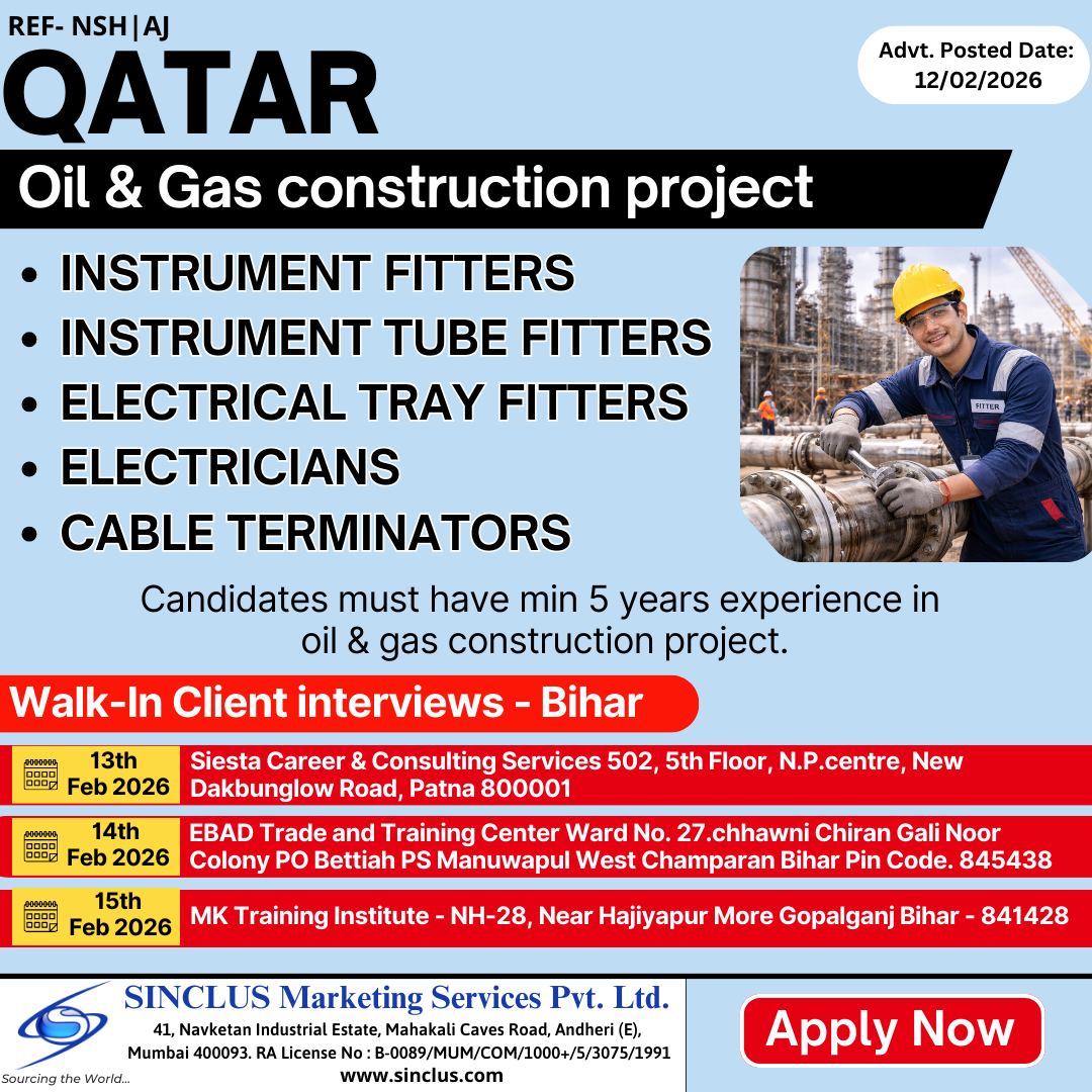 Urgent Hiring for Qatar