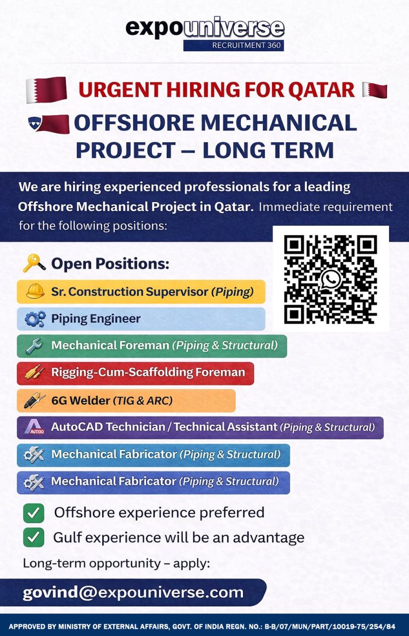 Urgent Hiring for Qatar