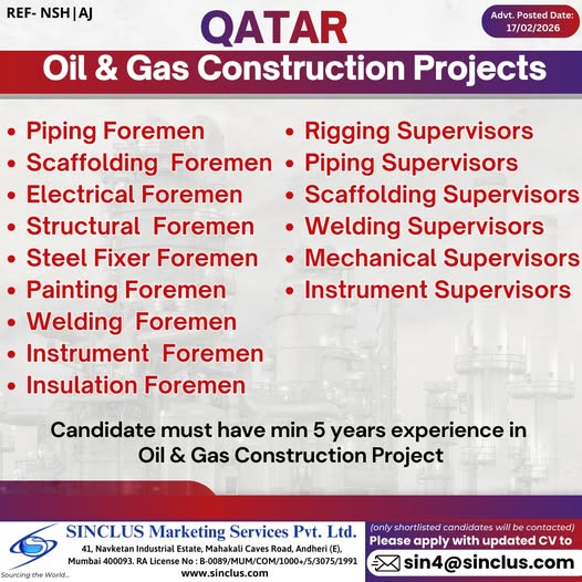 Urgent Hiring for Qatar