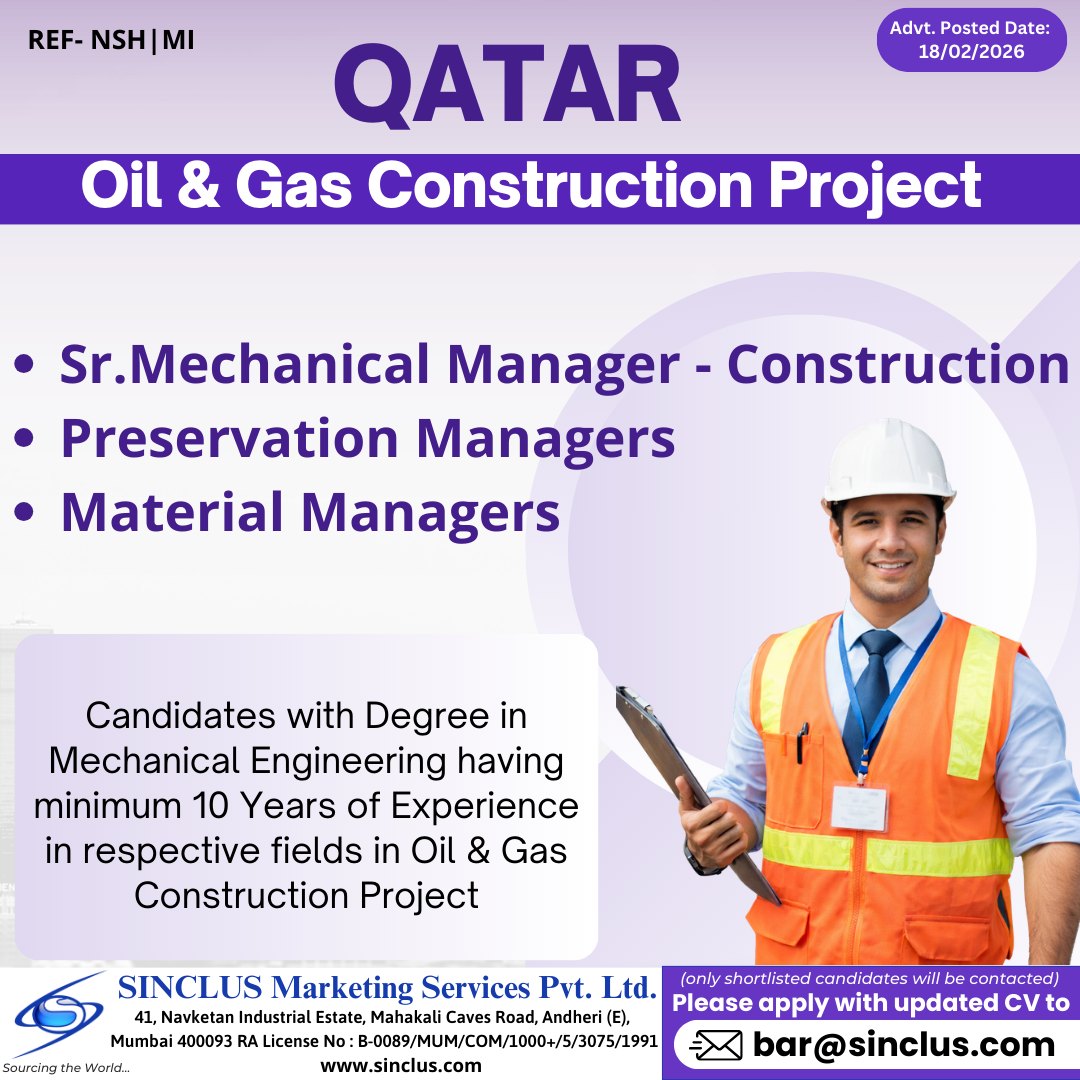 Urgent Hiring for Qatar