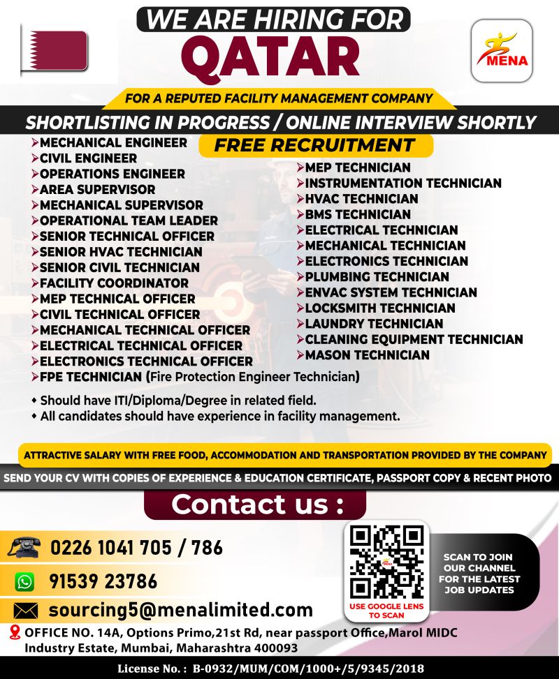 Urgent Hiring for Qatar