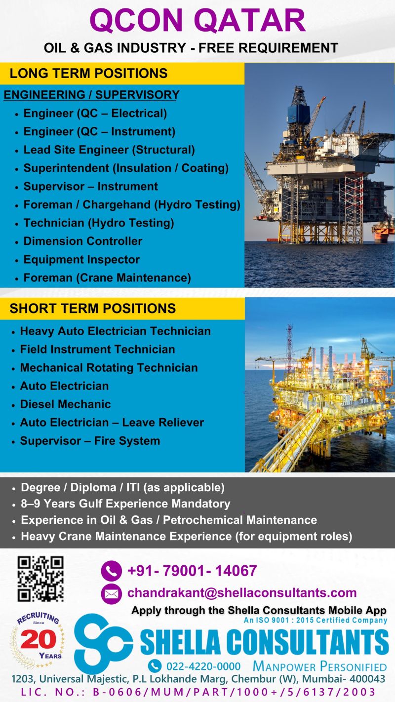 Urgent Hiring for Qatar