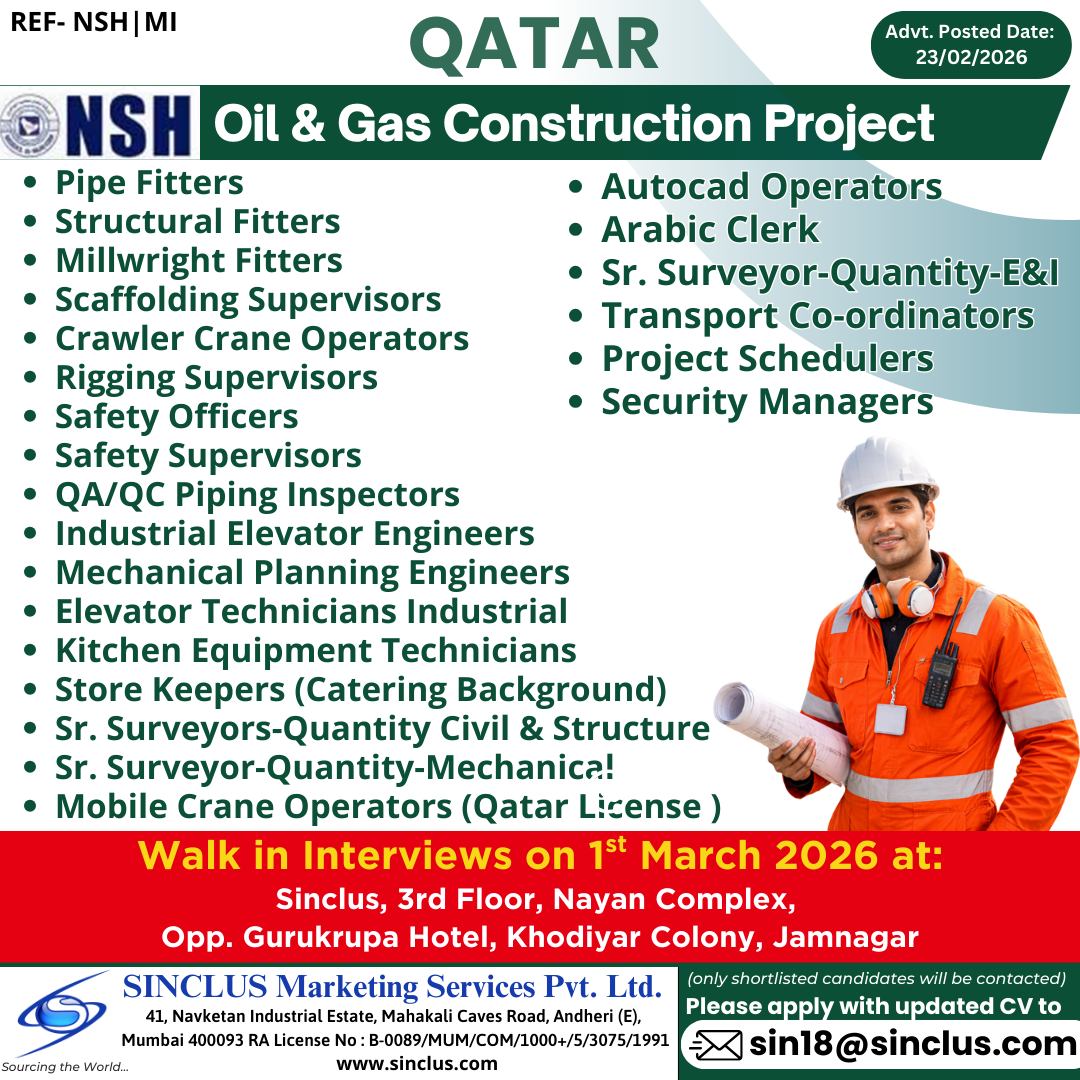 Urgent Hiring for Qatar