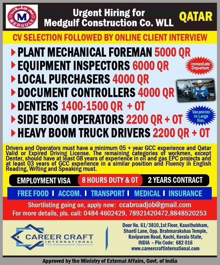 Urgent Hiring for Qatar