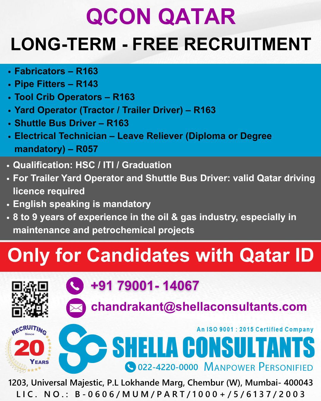 Urgent Hiring for Qatar