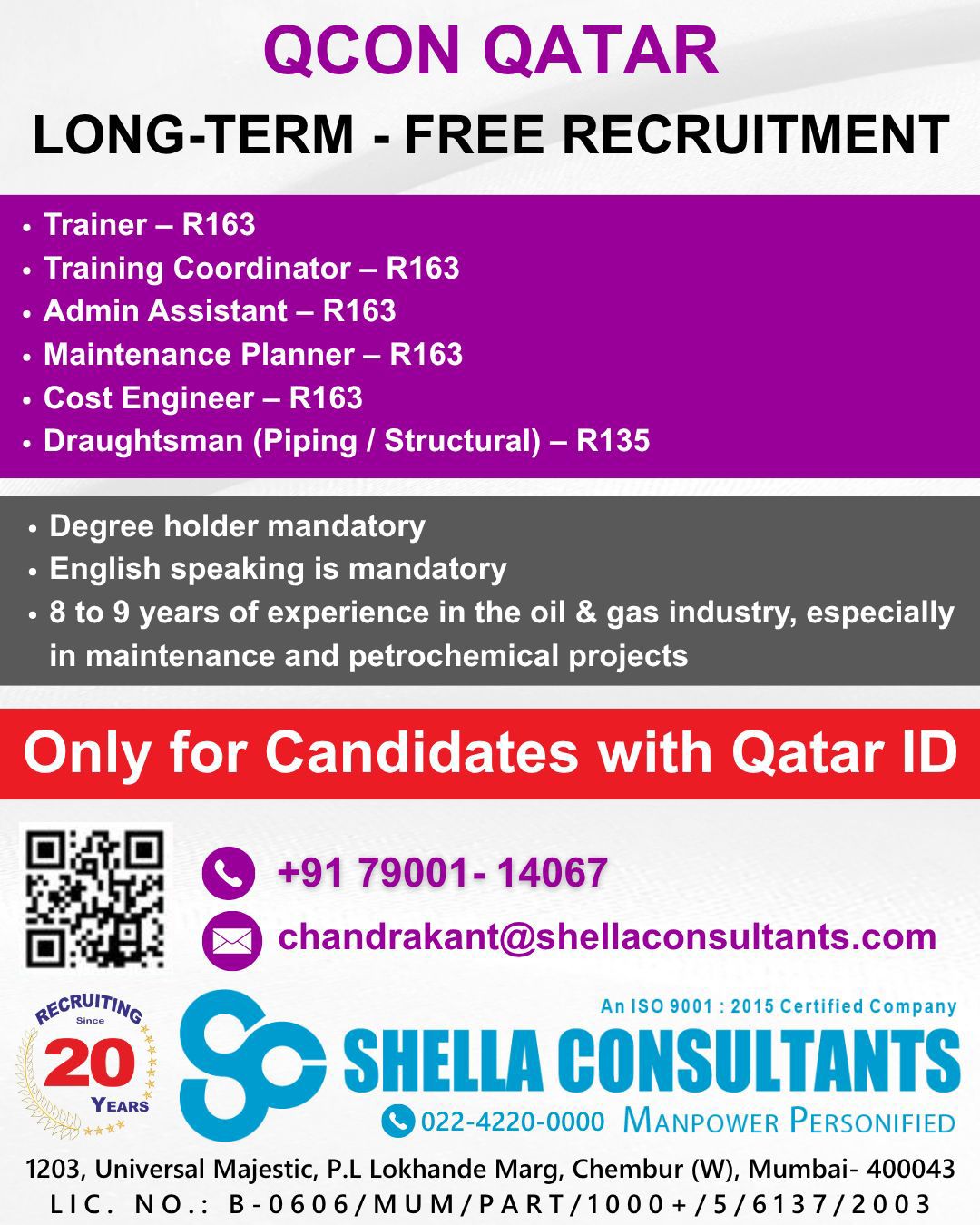 Urgent Hiring for Qatar