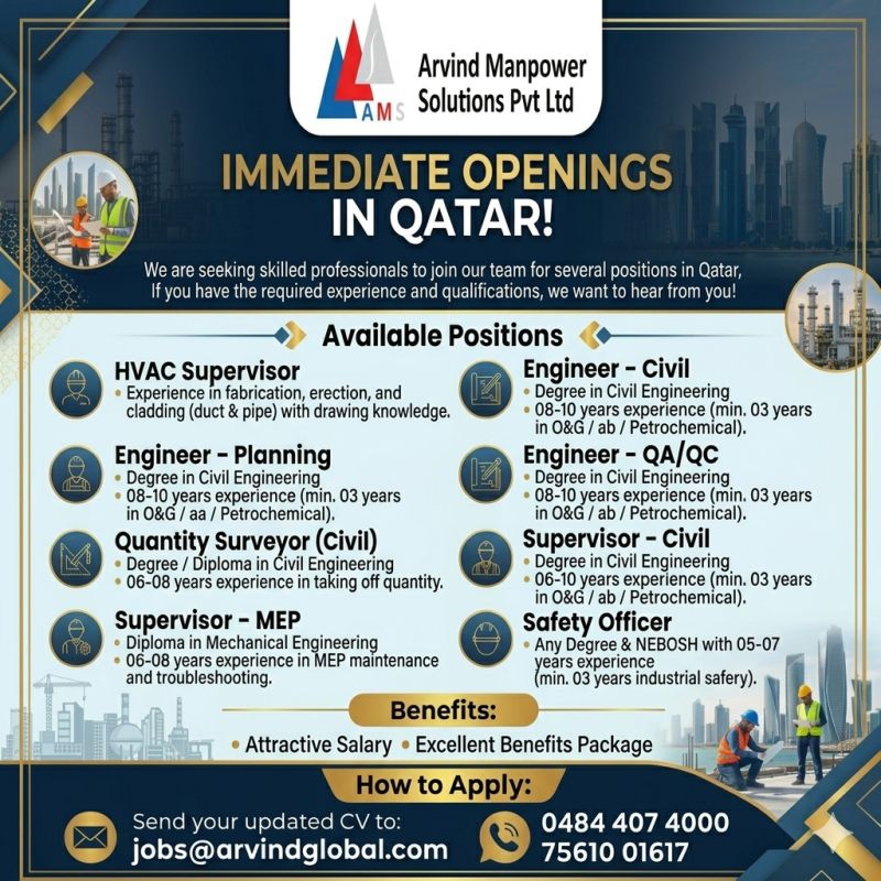 Urgent Hiring for Qatar