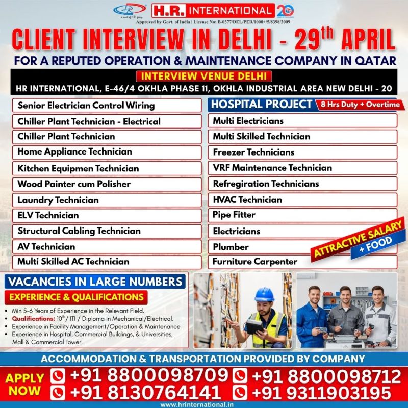 Urgent Hiring for Qatar