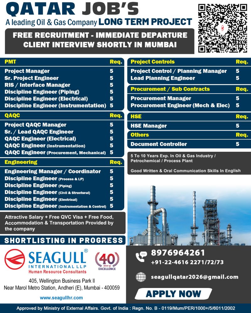 Urgent Hiring for Qatar