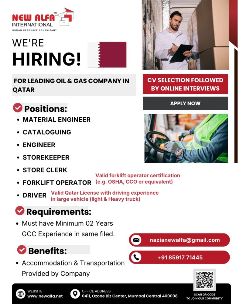 Urgent Hiring for Qatar