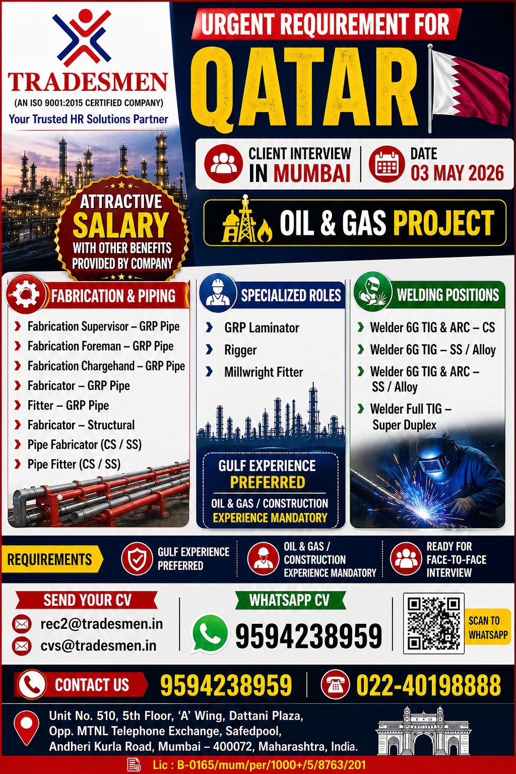 Urgent Hiring for Qatar