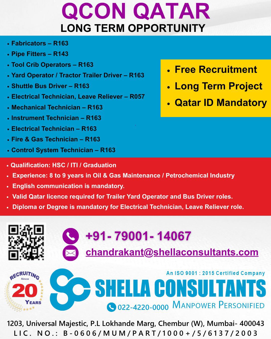 Urgent Hiring for Qatar
