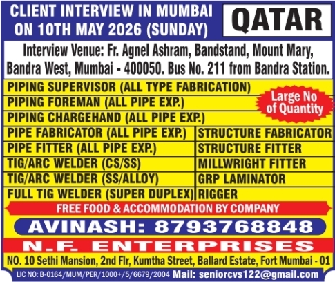 Urgent Hiring for Qatar