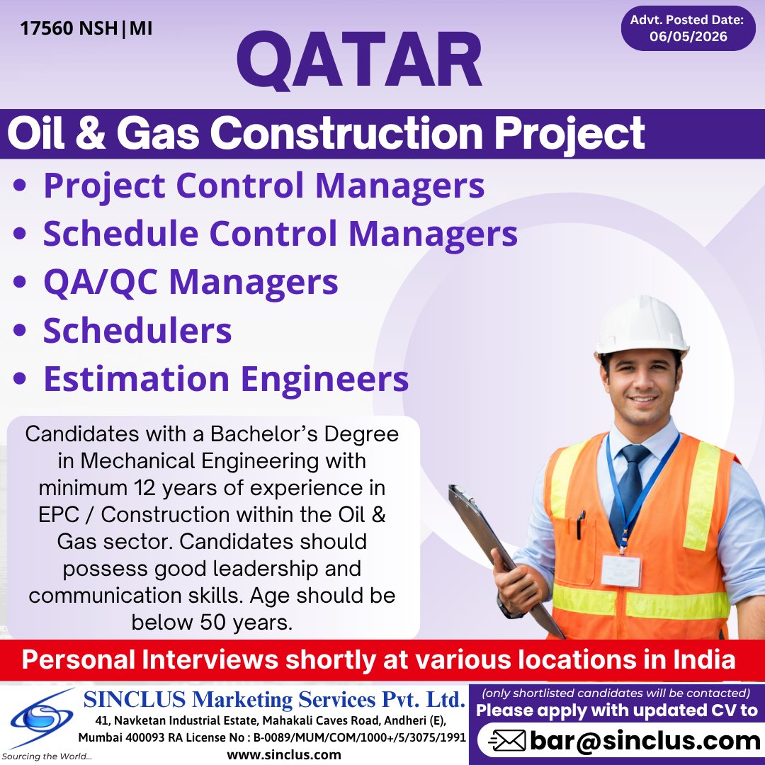 Urgent Hiring for Qatar