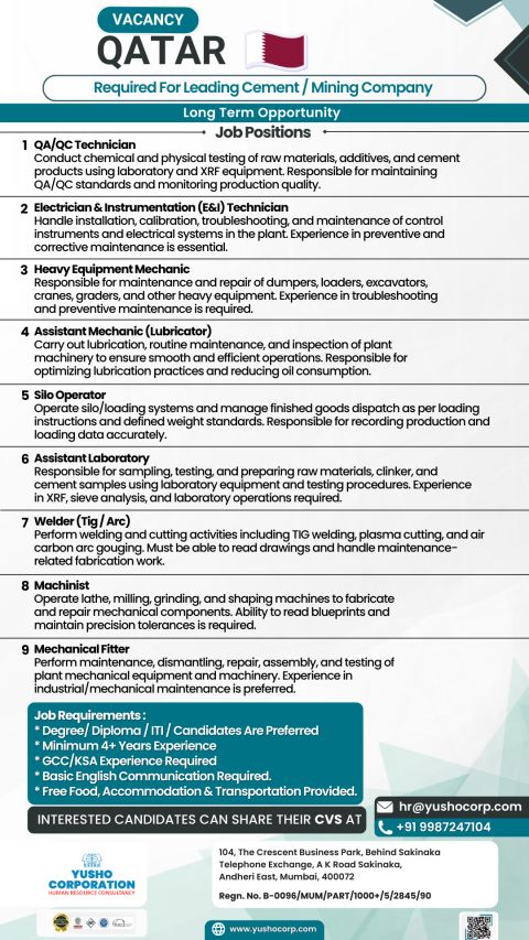 Urgent Hiring for Qatar