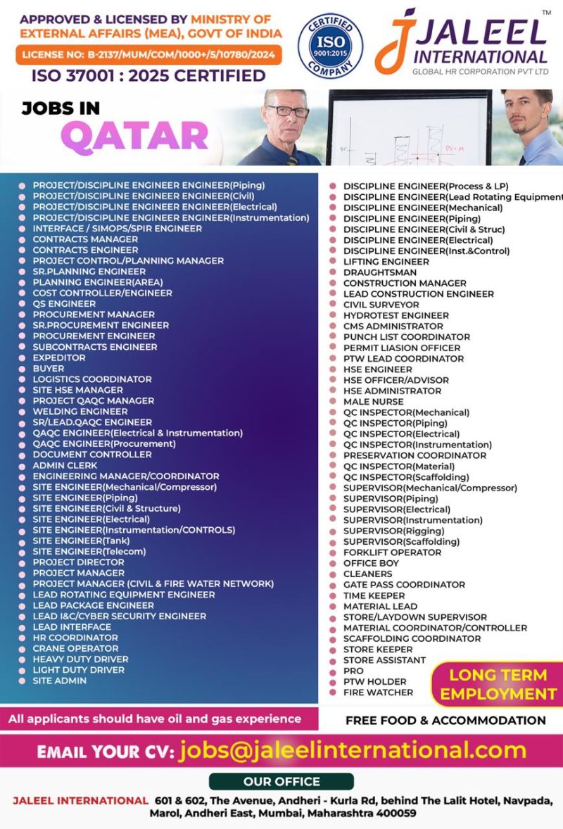 Urgent Hiring for Qatar