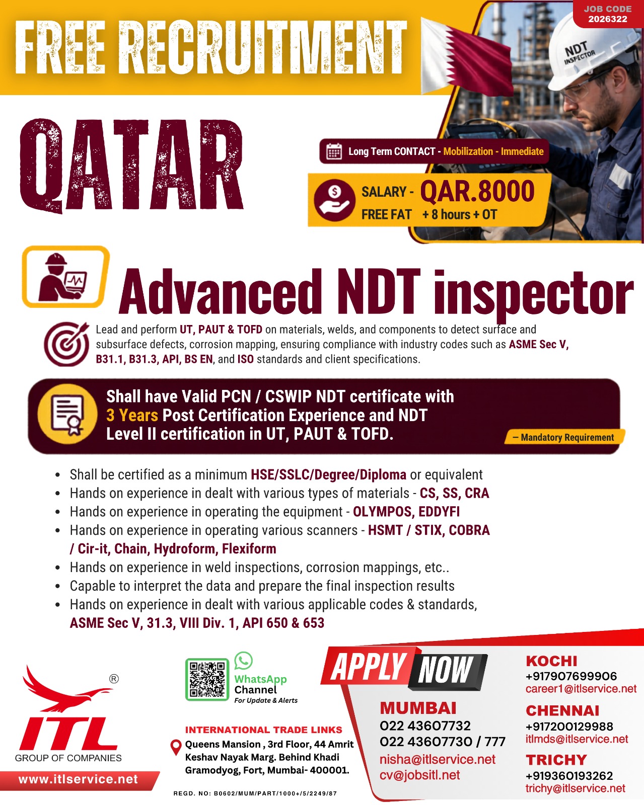 Urgent Hiring for Qatar