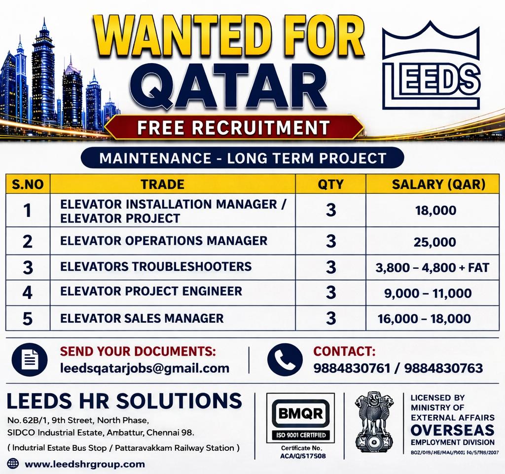 Urgent Hiring for Qatar