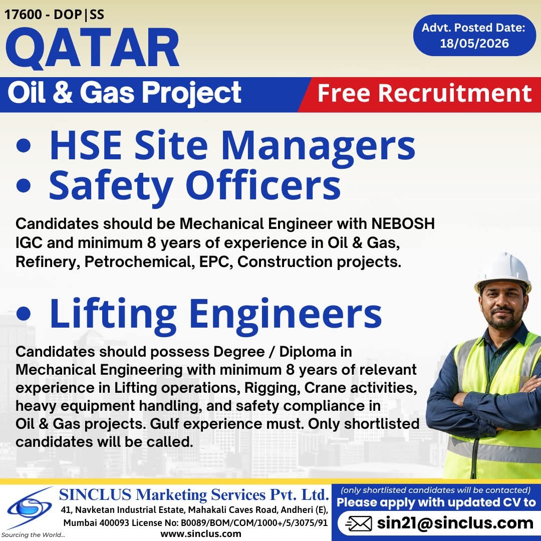 Urgent Hiring for Qatar