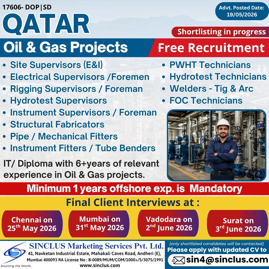 Urgent Hiring for Qatar